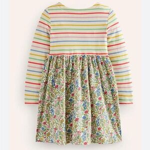 Mini Boden Girls' Dress Striped Floral Sz 11-12y *N